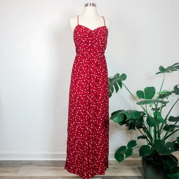 NEW Madewell wide-leg red ditsy floral jumpsuit - Picture 2 of 8